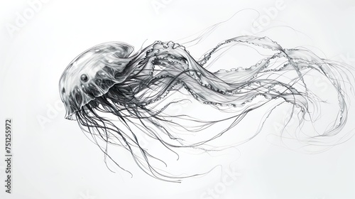 serene elegance: jellyfish in black