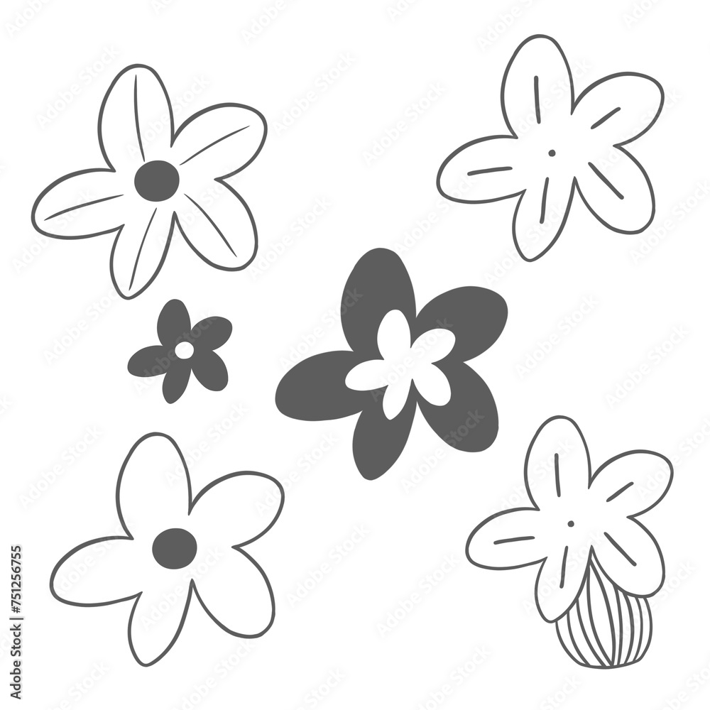 set of flowers set of flowers