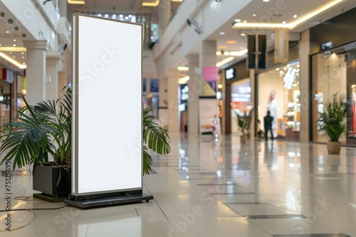 Blank advertising billboard in shopping mall,Mock up for adding your design
