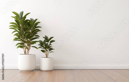 The plant is in a white pot, looking clean, placed in a room with a white tone.