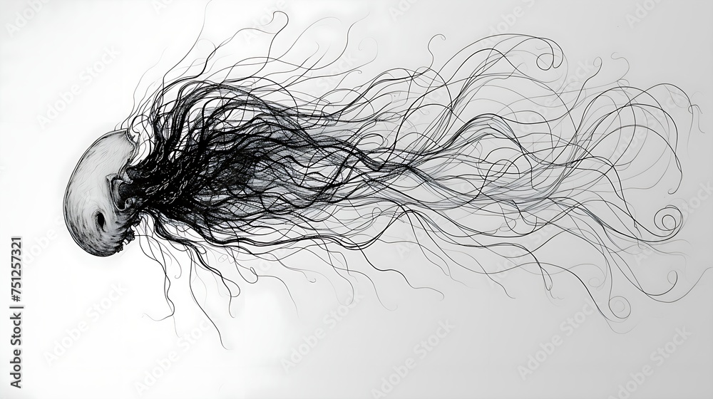 Fototapeta premium serene elegance: jellyfish in black