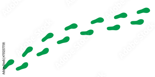 Human step footprints paths. Step by step vector isolated on white background. Trace of foot prints of person in boots. Track from shoe sole prints. Road of human feet.