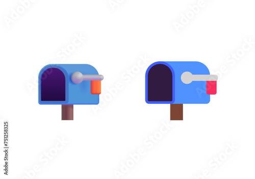 Open mailbox with lowered flag