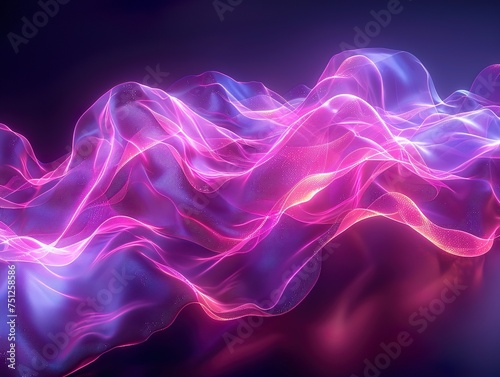 A purple and blue wave of light with a purple and blue background