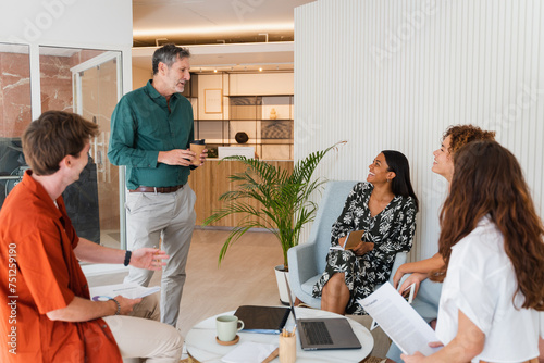 Business Colleagues In Office Meeting photo