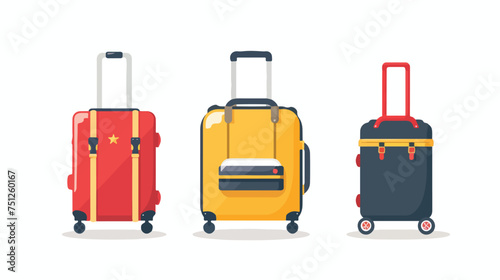 Tourist hand luggage suit case vector
