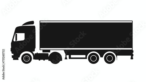 truck icon isolated on white background sillouette icon