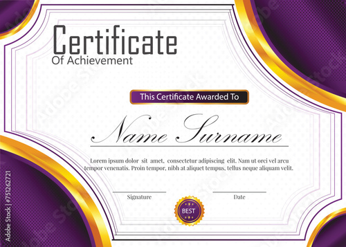 dark blue and golden gradients certificate new professional design 