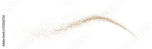 Vector illustration depicting coffee or chocolate powder in motion, creating a dust cloud that splashes on the ground. The background is light and isolated. Format PNG. photo
