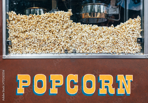 Vintage popcorn machine photo