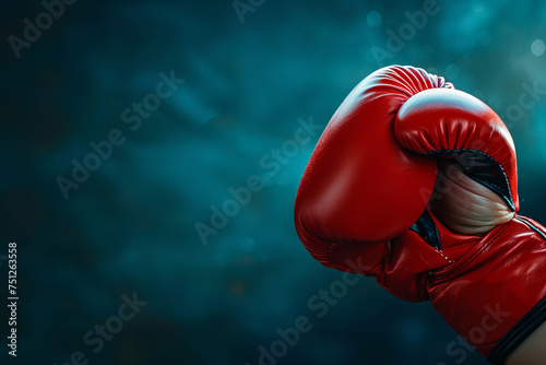 Strength and Determination Captured in Red Boxing Gloves Banner