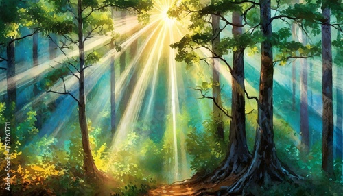 sunrise in the forest