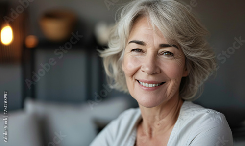 portrait of a beautiful senior woman  60 years old attractive model  beautiful smiling senior Caucasian female 