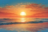 The Sun Sets in the Endless Ocean: Perfect Water Surface