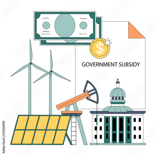 Government subsidy. Energy sectors receive financial support. State