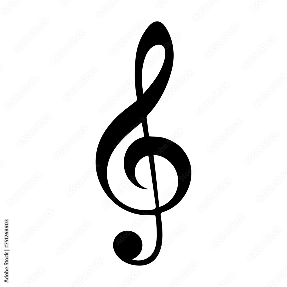 Clef musical note icon. Vector illustration isolated on white background Clef musical note icon. Vector illustration isolated on white background