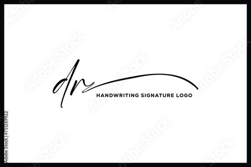 DR initials Handwriting signature logo. DR Hand drawn Calligraphy lettering Vector. DR letter real estate, beauty, photography letter logo design. photo