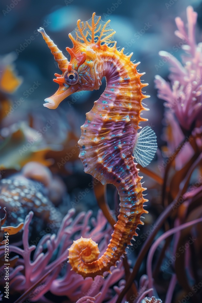 Beautiful seahorse, selective focus