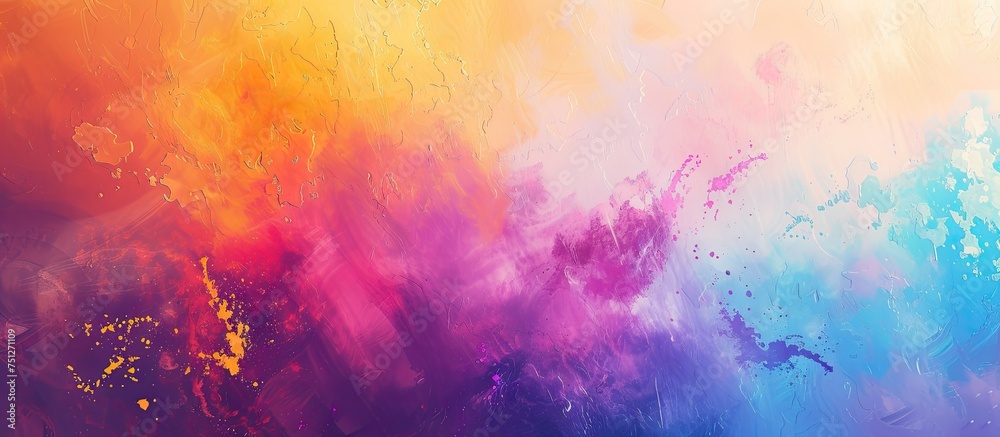 This painting features a kaleidoscope of colors blending together in a mesmerizing display of mixed paint on a vibrant background. The various hues interplay in a dynamic dance of energy and movement This painting features a kaleidoscope of colors blending together in a mesmerizing display of mixed paint on a vibrant background. The various hues interplay in a dynamic dance of energy and movement
