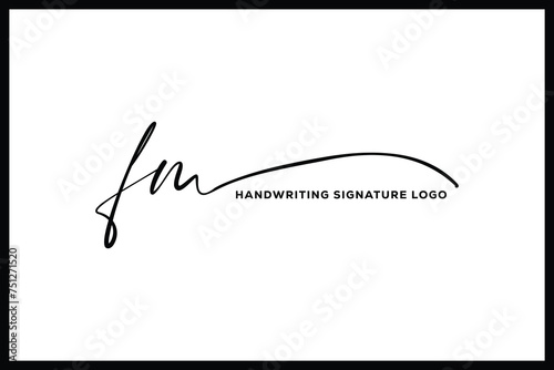 FM initials Handwriting signature logo. FM Hand drawn Calligraphy lettering Vector. FM letter real estate, beauty, photography letter logo design.