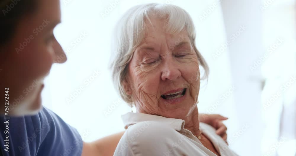Help, support or caregiver with senior woman in nursing home with conversation, comfort or hope for recovery or healing. Empathy, kindness and elderly lady patient with happy, volunteer or compassion Help, support or caregiver with senior woman in nursing home with conversation, comfort or hope for recovery or healing. Empathy, kindness and elderly lady patient with happy, volunteer or compassion