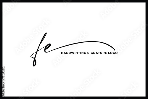 FE initials Handwriting signature logo. FE Hand drawn Calligraphy lettering Vector. FE letter real estate, beauty, photography letter logo design. photo