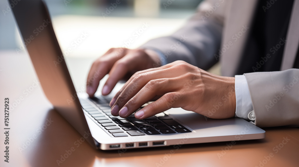 close up of hands typing on laptop, male hands, keyboard, typing close up of hands typing on laptop, male hands, keyboard, typing