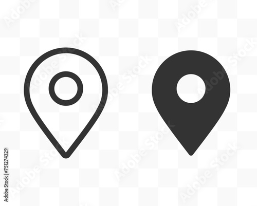 Location address icons. Place, adress symbol. Stock illustration