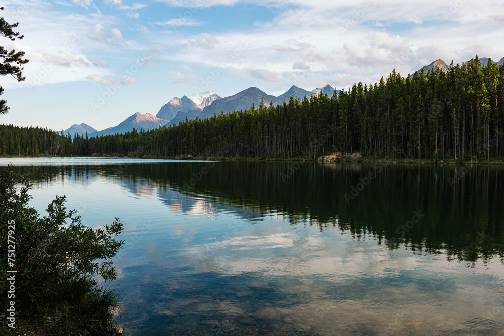 Peaceful Sunset on one of the Lakes in Banff Peaceful Sunset on one of the Lakes in Banff