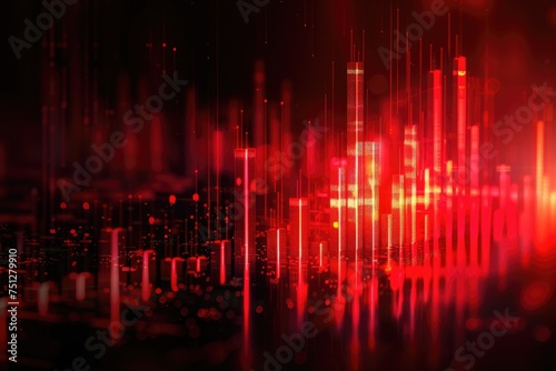 Trade analysis charts using the red candlestick pattern. Generative Ai
