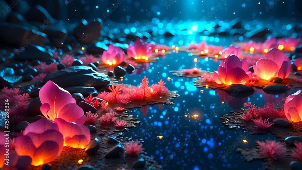 Fototapeta premium fantasy glowing flower background