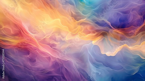 Luminescent waves of energy intertwining, casting a soft glow on a canvas of vibrant and harmonious colors.
