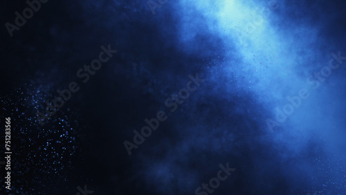 Blue particles and smoke background