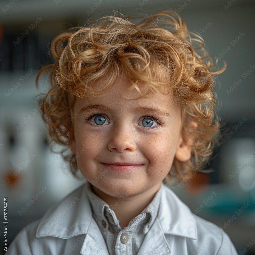 photo of a smart looking child, laughing, looking like a scientist, bright environment, hyper realistic. photo of a smart looking child, laughing, looking like a scientist, bright environment, hyper realistic.