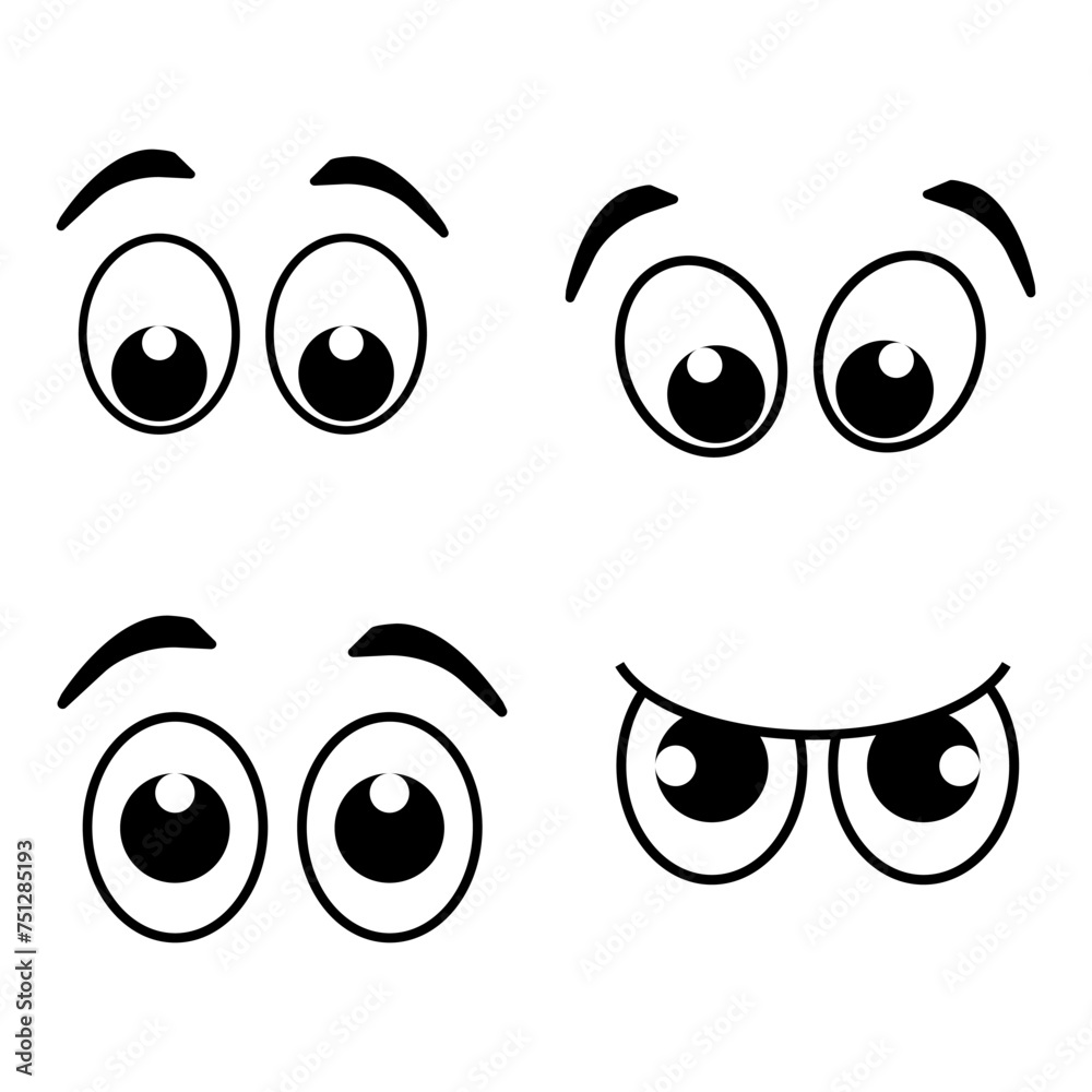 Cartoon face. The expression on the character's face. Caricatures of comic emotions or doodle emoticons. The isolated vector illustration icon is set. Cartoon face. The expression on the character's face. Caricatures of comic emotions or doodle emoticons. The isolated vector illustration icon is set.