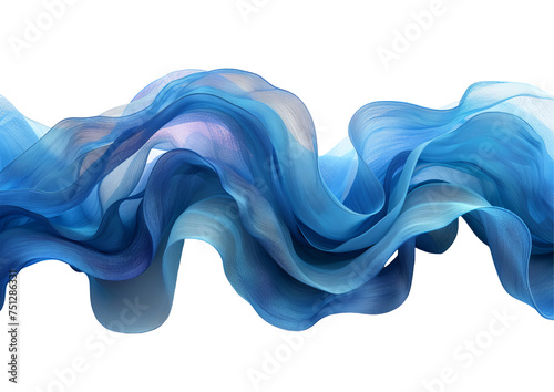 blue silk scarf flies in the wind with dynamic waves and folds. Concept: accessories and fashion, illustrations of freedom of lightness and sophistication. textiles in movement and grace.