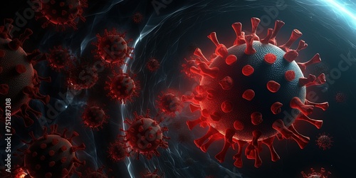 Virus. Swarm of Virus in infection mode.