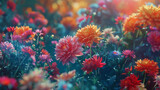 A digital oasis of vibrant blooms, each petal a pixel of pure, saturated color against a backdrop of endless possibility.