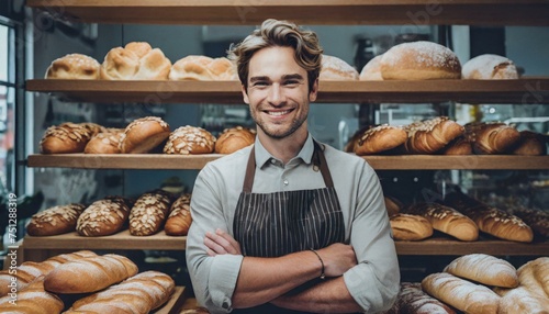 portrait of a person in a bakery shop; businessowner of a bakery; employee of a bakery