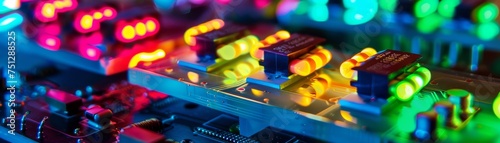 In a neon soaked lab researchers develop glowing semiconductors that will power the next wave of circuit board innovations photo