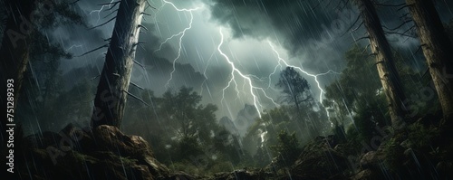 lightning bolt in the forest