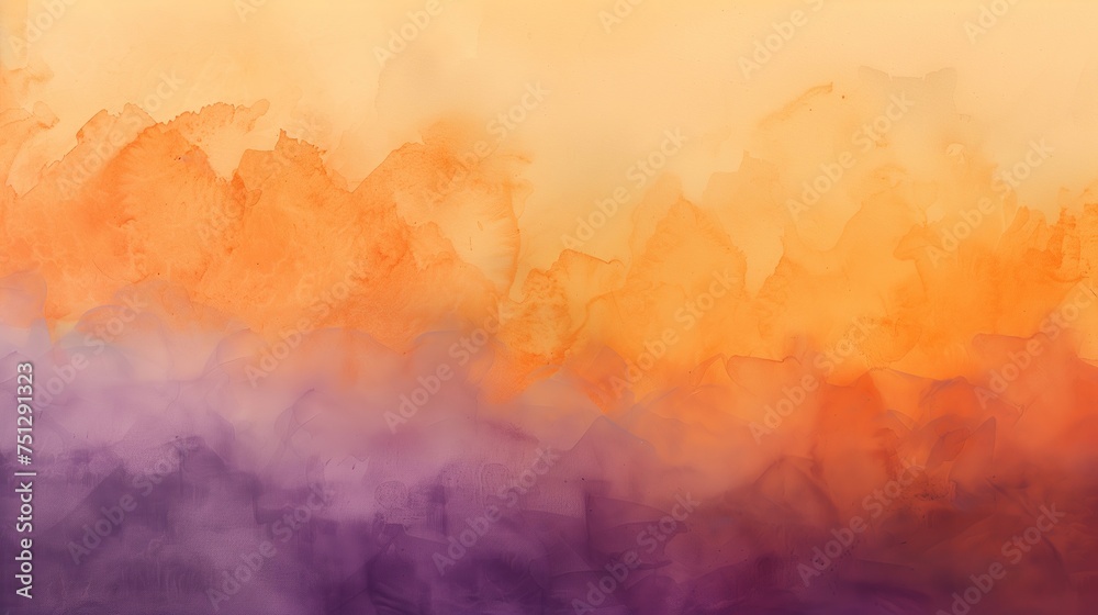 Abstract orange to purple gradient watercolor background, ideal for creative space, design assets, or text overlays