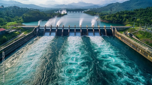 Impressive hydroelectric power plant with innovative technology, embodying the essence of sustainable energy © MAY