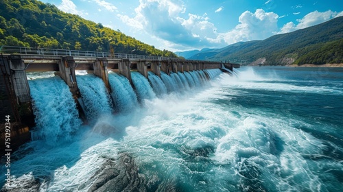 Impressive hydroelectric power plant with innovative technology, embodying the essence of sustainable energy