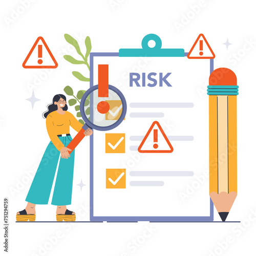 Risk Management concept. Flat vector illustration