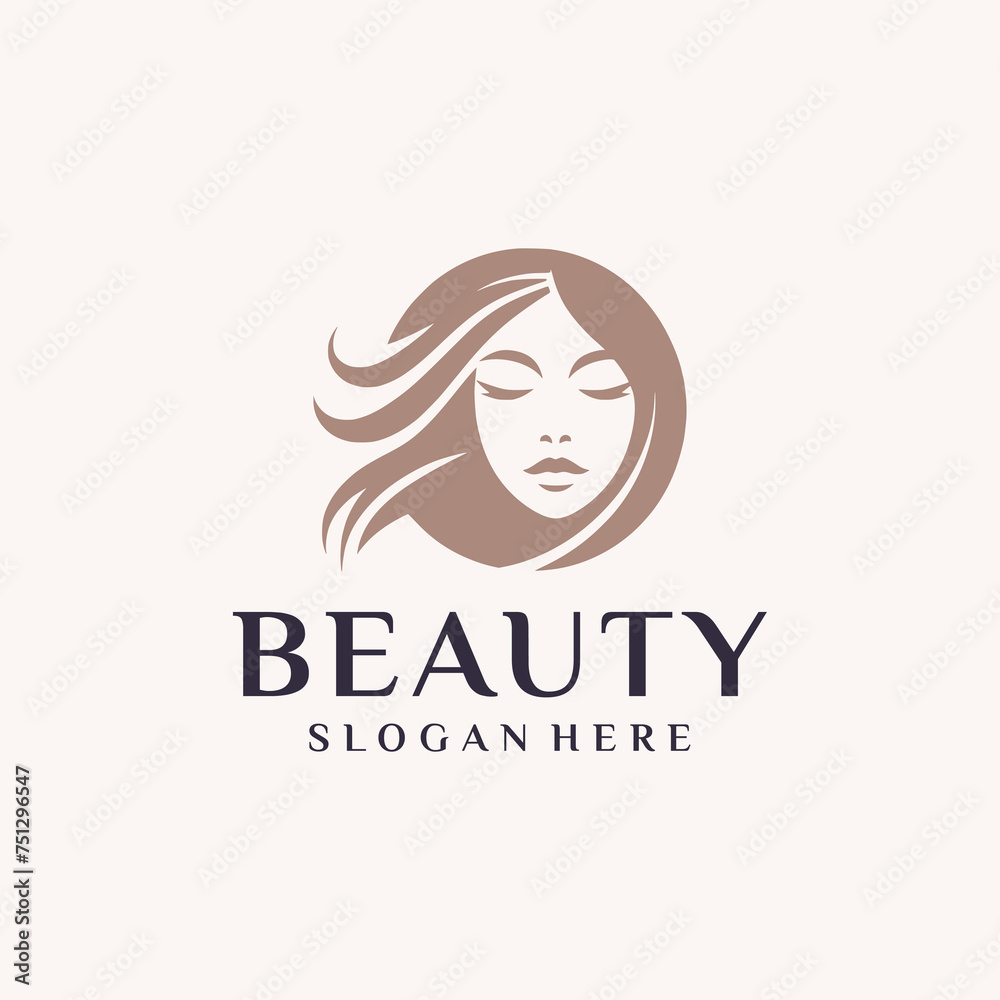 Beauty woman face Logo design for cosmetic