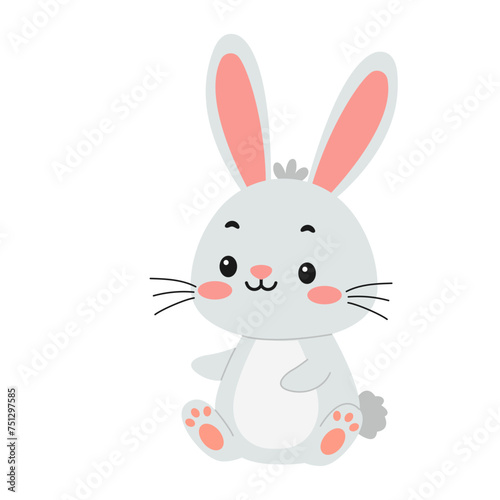 Cute easter bunny. Vector illustration.