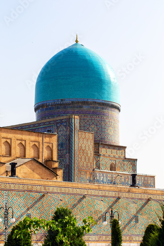 Architecture of Registan, an old public square in the heart of the ancient city of Samarkand, Uzbekistan photo