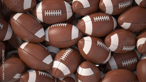 American football or rugby ball transition. 3d animation photo