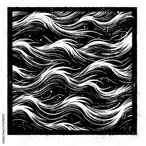 Tempestuous Tides: An Illustration of Rough Sea Waves, Capturing the Untamed Power and Majestic Fury of the Ocean.